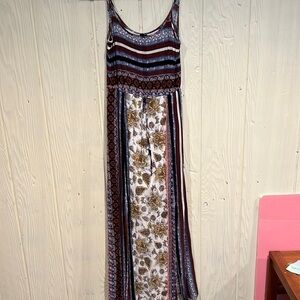 WANT and NEED Boho Maxi Dress with two front slits size small